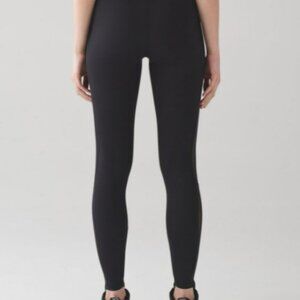 Lululemon Bodycon Tight Mesh Black Leggings Size 4‎
